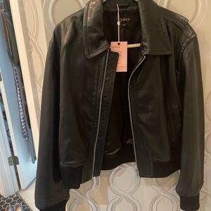 Quince Jet Black Leather Jacket